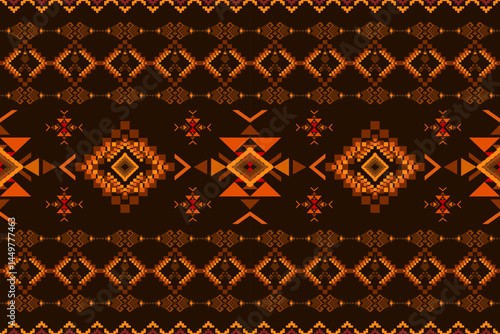 Ethnic geometric oriental traditional Aztec Boho seamless pattern. Native decorative elements tribal geometry design for fabric, clothing, embroidery, ornament, wallpaper, texture, textile