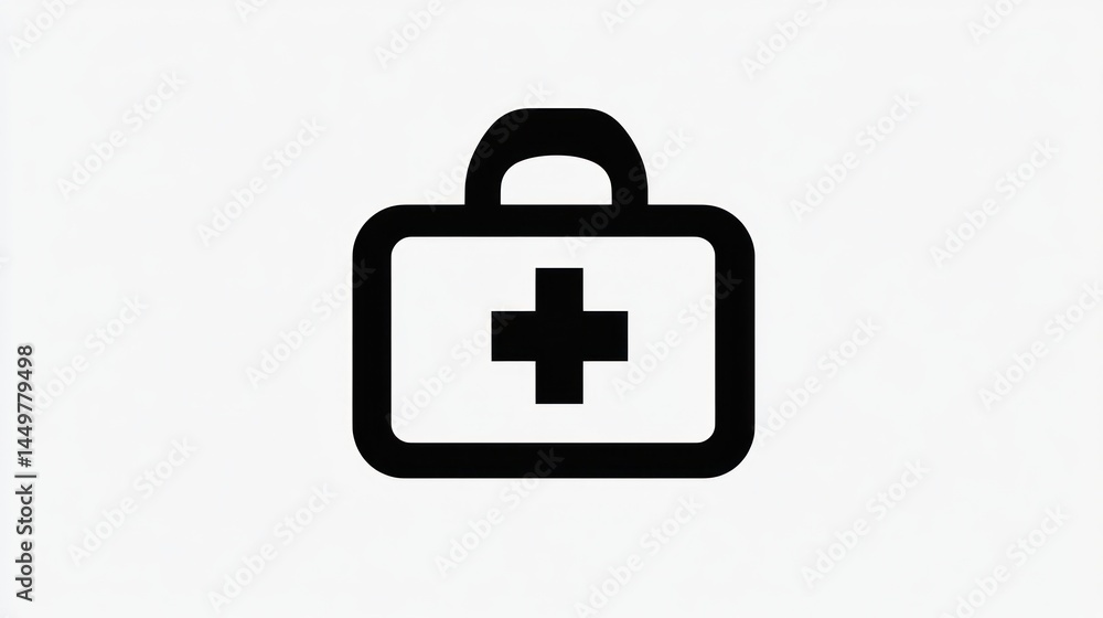 Simple medical kit icon on plain background Simple medical kit icon on plain background