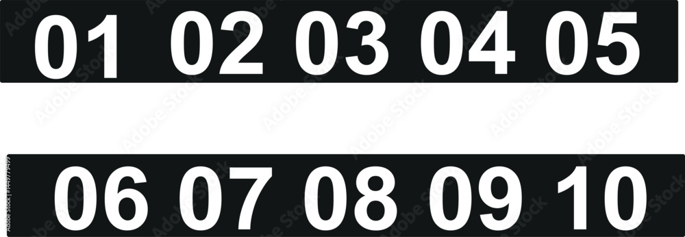 Simple round numbers icon set in line style Simple round numbers icon set in line style
