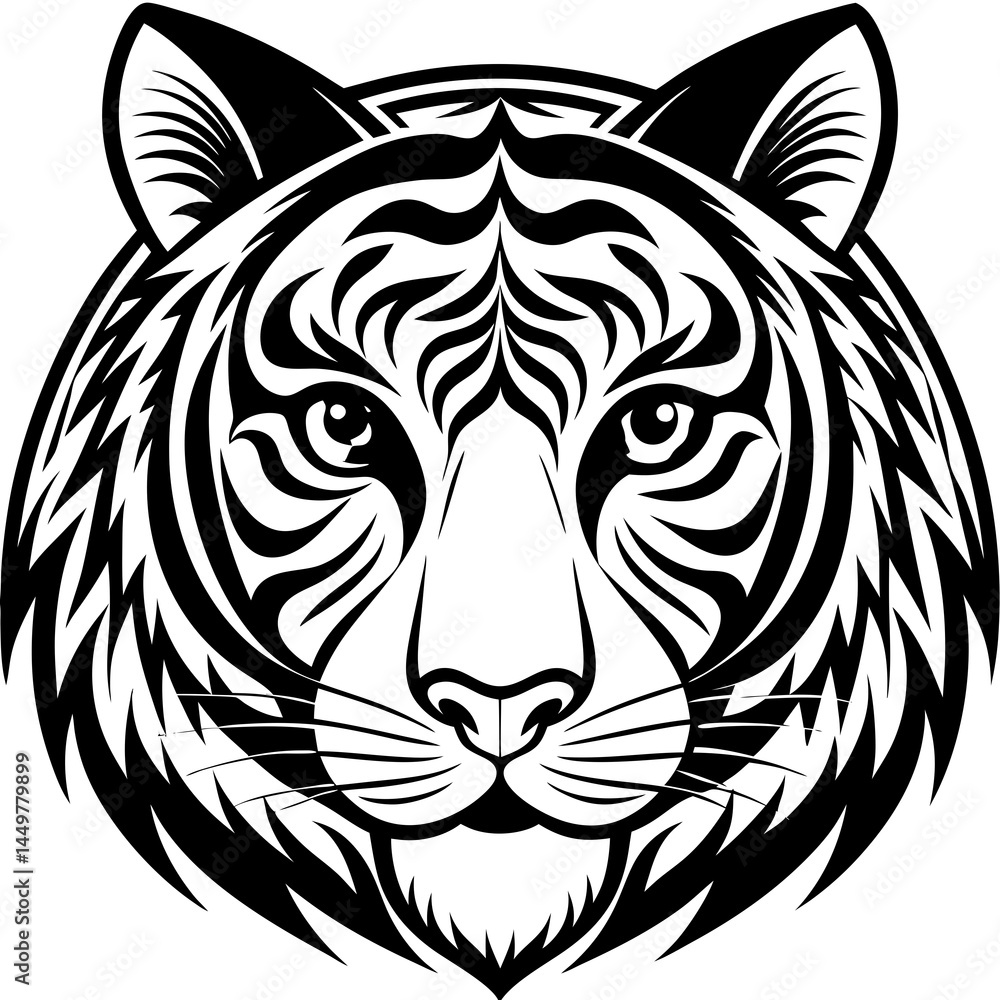 A tiger face A tiger face