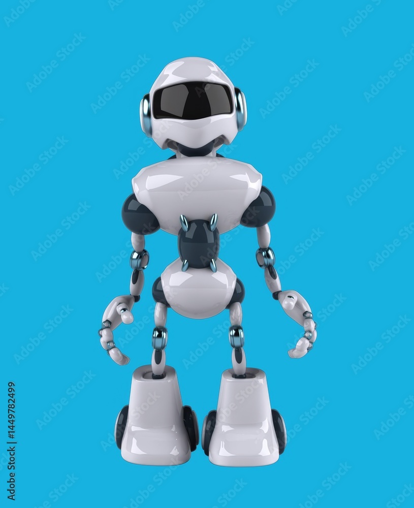 Fun 3D cartoon robot waving Fun 3D cartoon robot waving