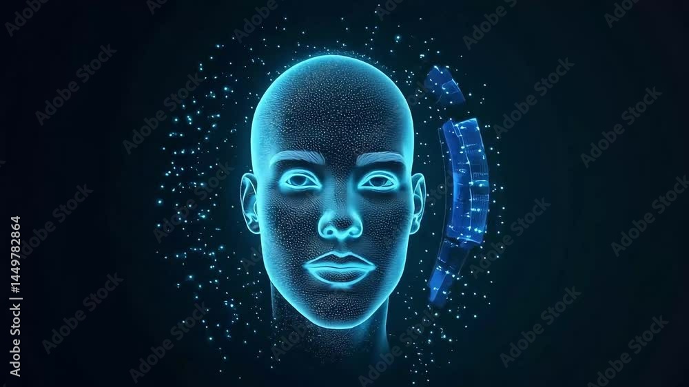 Digital Head Artificial Intelligence Abstract Futuristic Technology Digital Head Artificial Intelligence Abstract Futuristic Technology