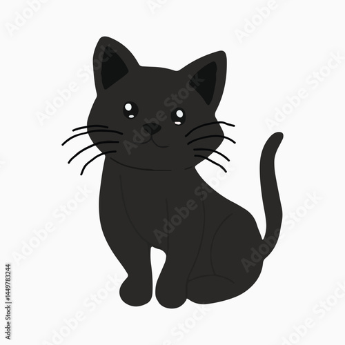Cat cartoon isolated on white background. A collection of various poses of a cute variant cat. Cat vector illustration.