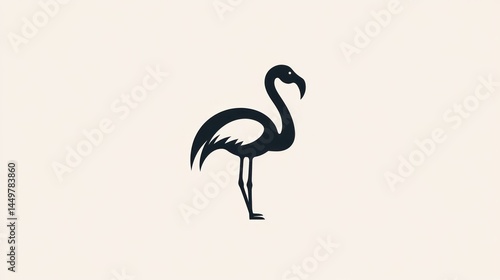 Elegant Flamingo Silhouette, Graphic Design, Minimalist Art, Use for logo, prints, or decor