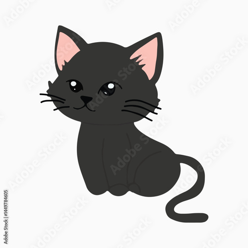 Cat cartoon isolated on white background. A collection of various poses of a cute variant cat. Cat vector illustration.