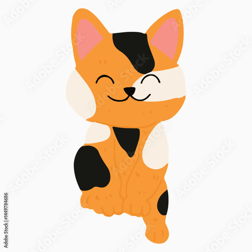 Kawaii cat orange. Cat animal element design collection
