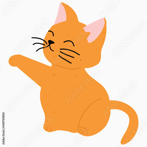 Kawaii cat orange. Cat animal element design collection