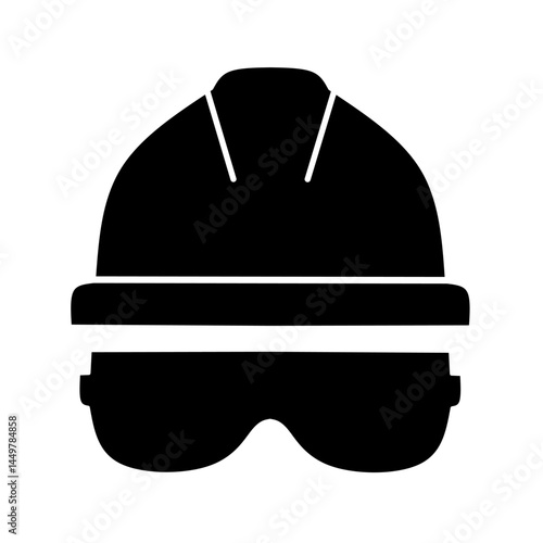 vector icon of project helmet and protective glasses