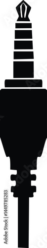 Audio Jack Silhouette Black Vector | Cable, Plug & Sound Port Icon Design