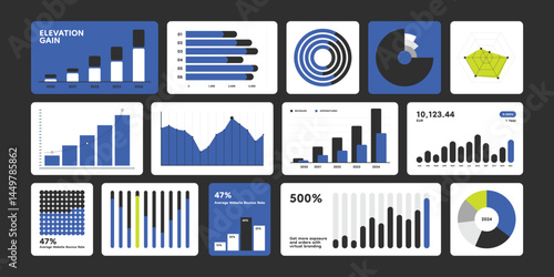 Flat Charts and Graphs Collection