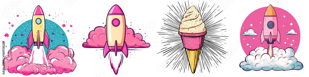 Rocket launch and ice cream Rocket launch and ice cream