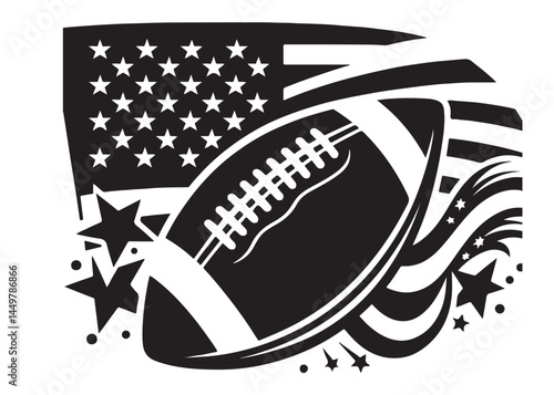 American football logo silhouette vector, American football logo icon silhouette, american football player silhouette, black silhouette of a american football silhouette vector on white background 