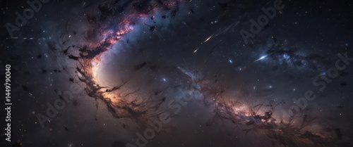 Dazzling galaxy, countless stars, infinite darkness ,  galaxy,  dark matter