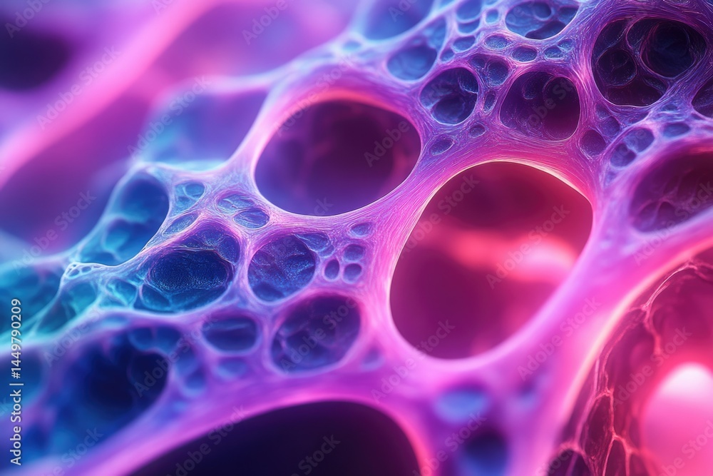 Abstract image depicting a vibrant, interconnected network resembling a microscopic structure or neural network. Abstract image depicting a vibrant, interconnected network resembling a microscopic structure or neural network.