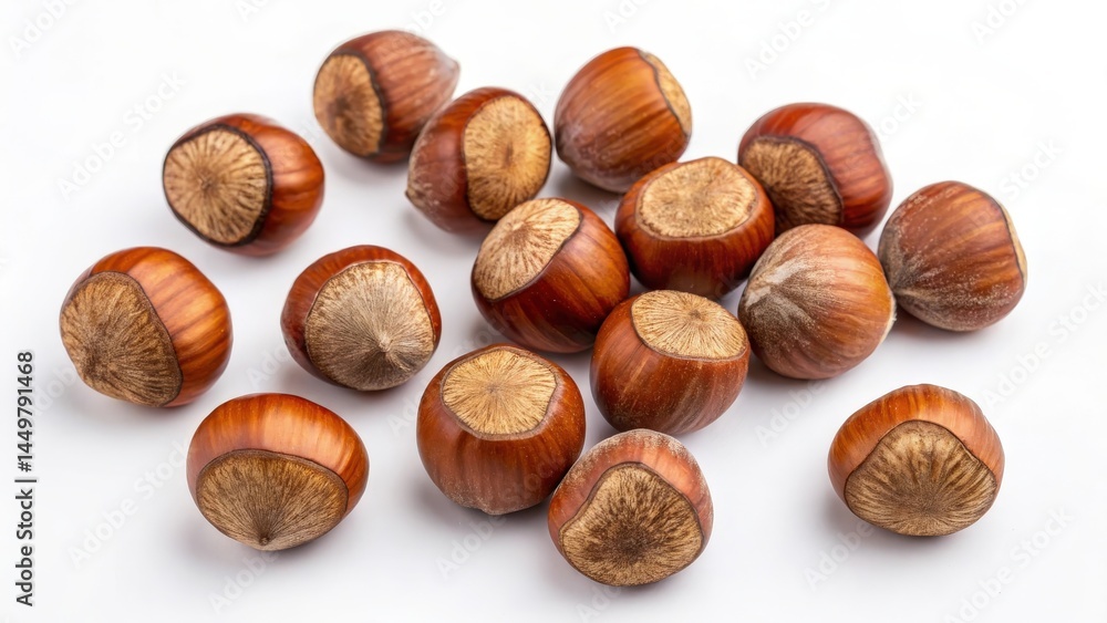 Hazelnuts on White Background Hazelnuts on White Background