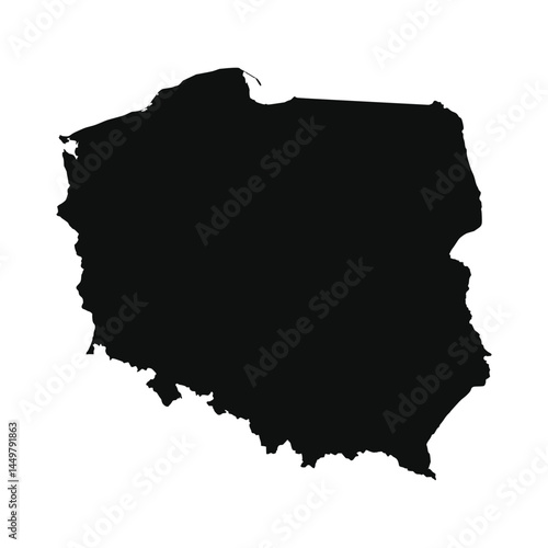 Poland Map in Black Design