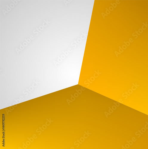 Geometric shape white and gold color background