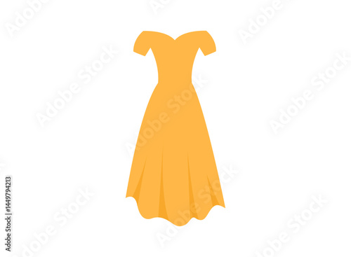 set of an Fashion Yellow Dress Illustration