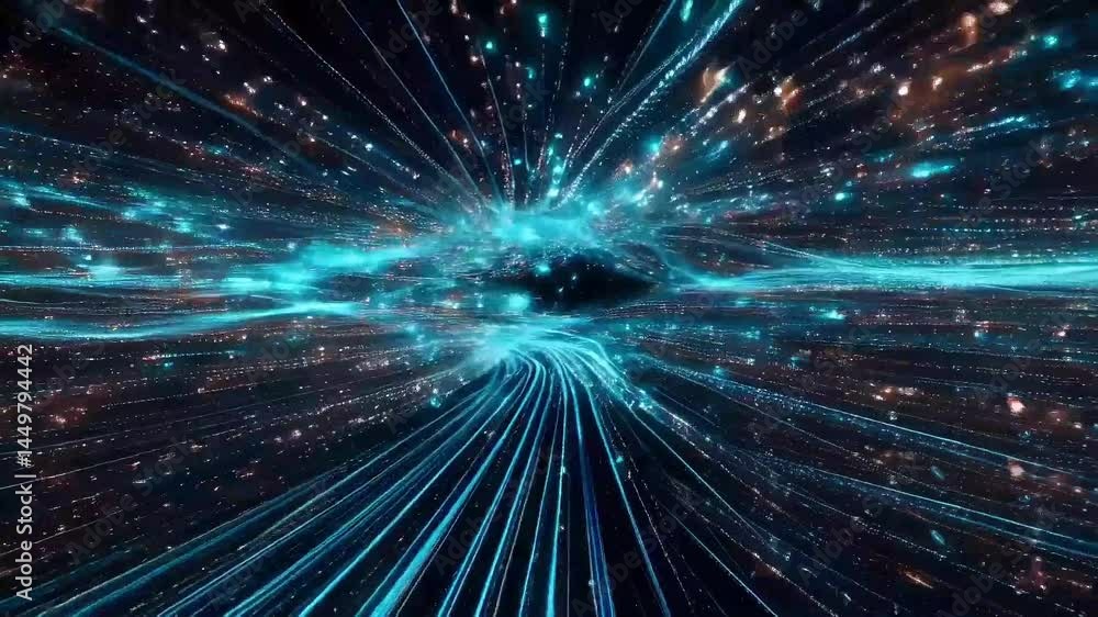 4K Digital Cyberspace with Data Particles and Network Links
4K Digital Cyberspace with Data Particles and Network Links