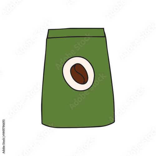 hand drawing coffee doodles element stock. Coffee stickers and barista characters.Coffee makers, kettles, brewing, arabica coffee, glass,espresso,cappuccino, beans.Graphic doodle minimalist retro icon