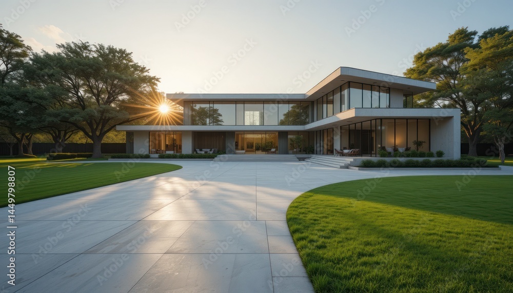 Modern Architectural Masterpiece at Sunset Modern Architectural Masterpiece at Sunset