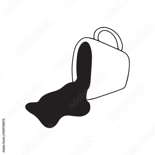hand drawing coffee doodles element stock. Coffee stickers and barista characters.Coffee makers, kettles, brewing, arabica coffee, glass,espresso,cappuccino, beans.Graphic doodle minimalist retro icon