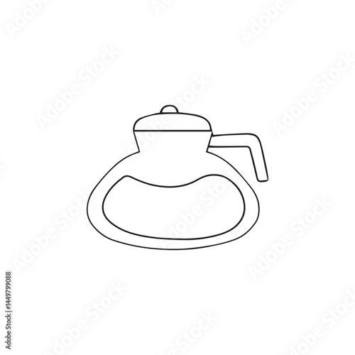 hand drawing coffee doodles element stock. Coffee stickers and barista characters.Coffee makers, kettles, brewing, arabica coffee, glass,espresso,cappuccino, beans.Graphic doodle minimalist retro icon