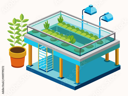 aquaponics fish tank   plant bed