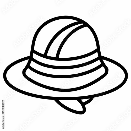 Pamela Hat outline on white background