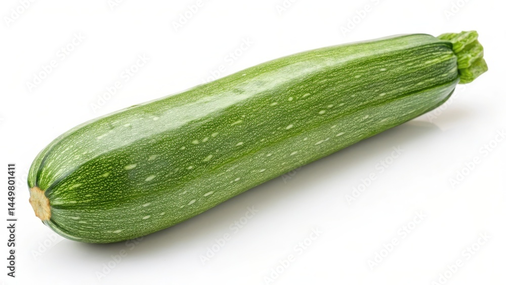 Single Green Zucchini on White Background Single Green Zucchini on White Background