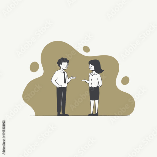 businessman are communicating and interacting with each other illustration