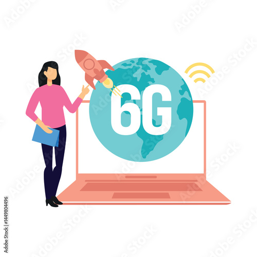 6G technology Vector illustration which can easily modify or edit
