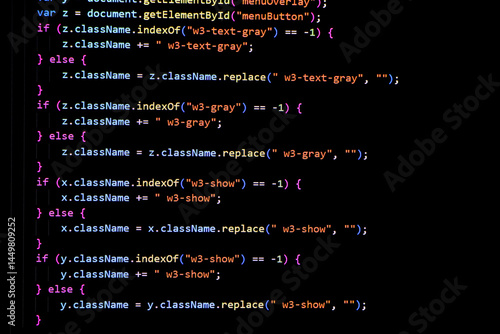 Programming coding screen, web developer coding screen