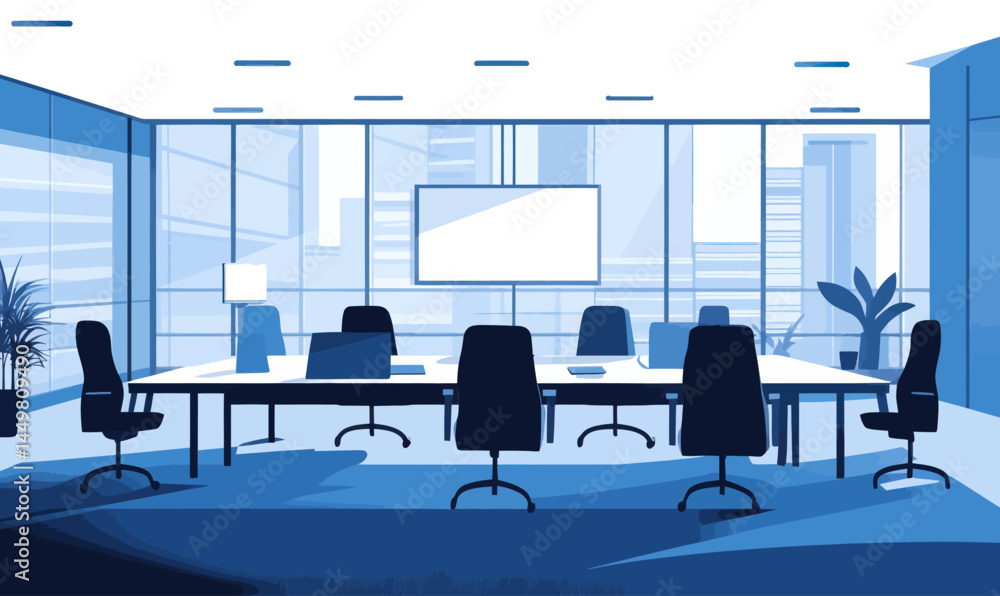 Modern Conference Room Vector Illustration for Business Meetings and Presentations Modern Conference Room Vector Illustration for Business Meetings and Presentations