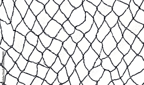 Seamless Vector Black Mesh Pattern Resembling Soccer Goal and Fishnet Texture