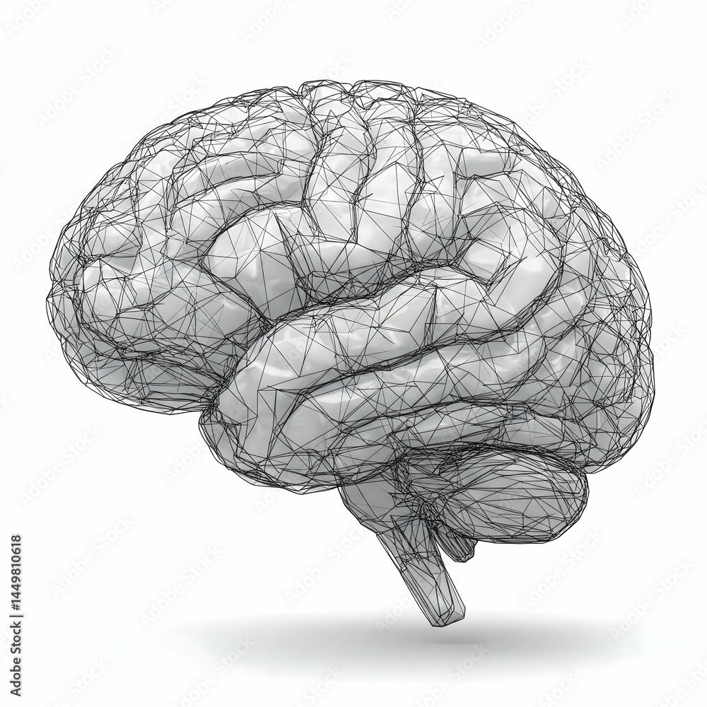 Fototapeta premium Abstract Wireframe Brain