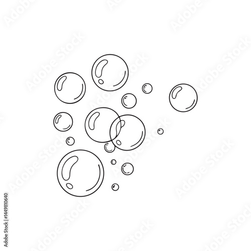Fresh Water Soap Bubbles, Flying Soapy Ball Solid Flat Vector Icon