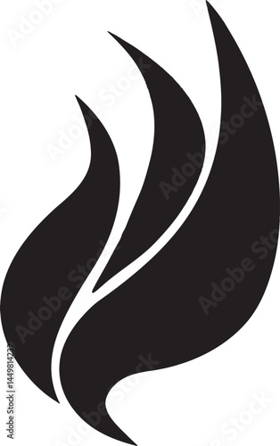 Stylized flame silhouette. Represents fire, energy, passion, and warmth. Adobe Illustrator Artwork