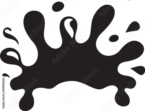 Water splash silhouette. Represents liquid, motion, and dynamic impact. Adobe Illustrator Artwork