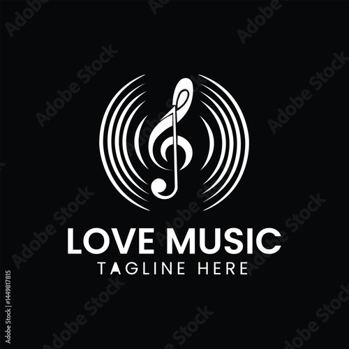  Love Music Logo Music Studio Stock Vector