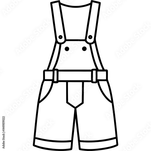 Minimal Dungarees Vector on White
