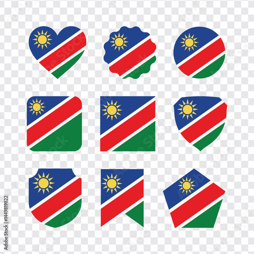 Namibia Flag Modern Shape Set Design Free Download Namibia Flag Modern Shape Set Design - GFXLoad