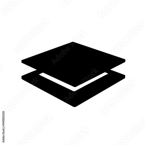Silhouette of Quantum AI chip on white background, technological innovation
