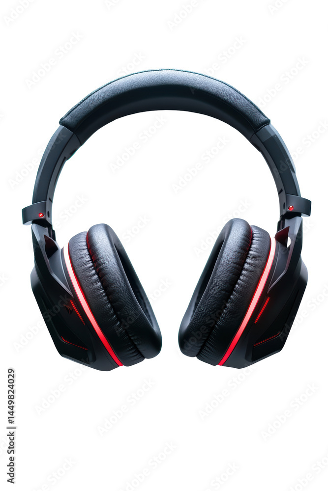 Isolated black gaming headphones Isolated black gaming headphones