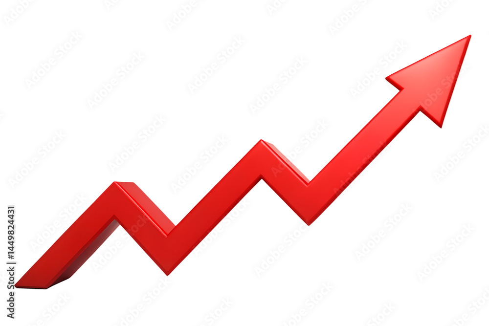 red upward arrow graph showing rising trend isolated on white background PNG red upward arrow graph showing rising trend isolated on white background PNG