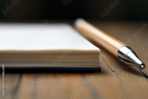 Wallpaper Mural Journaling fitness goals on a wooden table with a pen for motivation and planning Torontodigital.ca