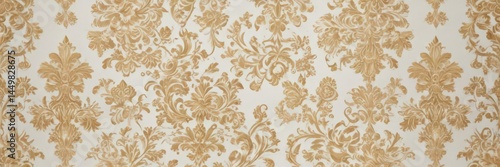 Elegant white & gold damask, intricate seamless pattern,  wallpaper design,  elegant,  interior design
