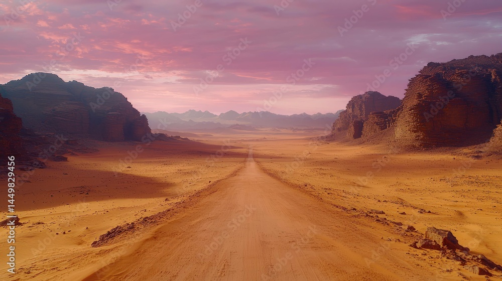 Fototapeta premium Blurred rural road through peaceful landscape