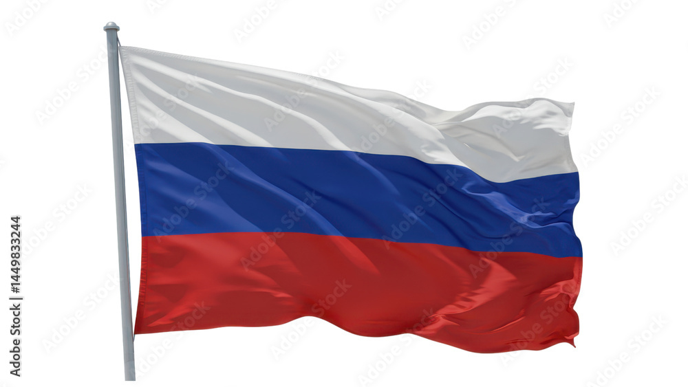 Fototapeta premium russian flag waving isolated on transparent png