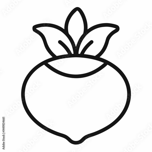 Kohlrabi outline icon on white background

